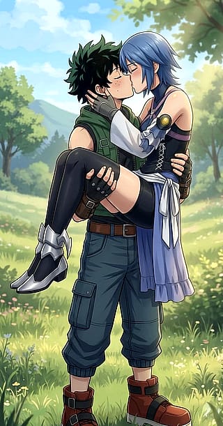 Izuku X Aqua Bridal Carry Kiss'