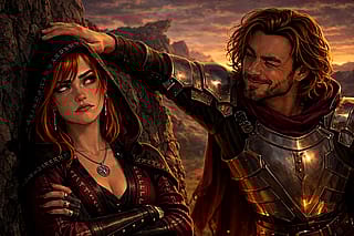 The Fighter might have a thing for the Elf Rogue'