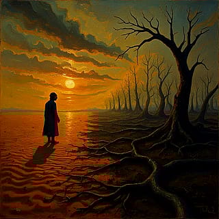 Not a desert — a dead forest. (AI assisted)'