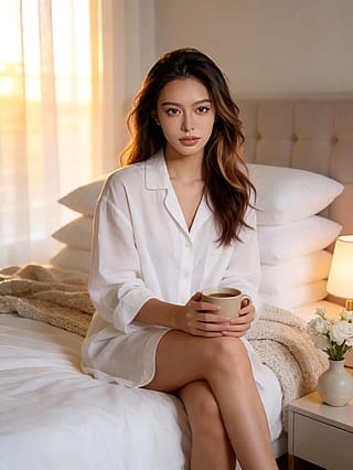 Warm Morning Vibes AI Portrait'