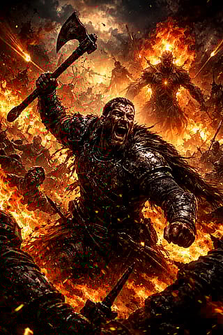 I asked ChatGPT to generate the most intense image it possibly could and it created fiery Viking Sam Worthington.'