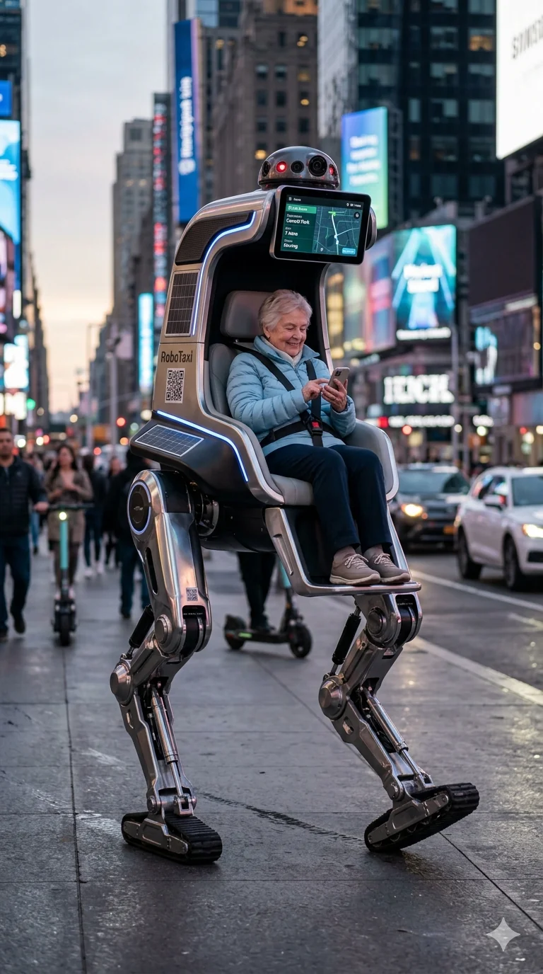 "Seated and Walking Robot Taxi Concept" picture 1 of 1