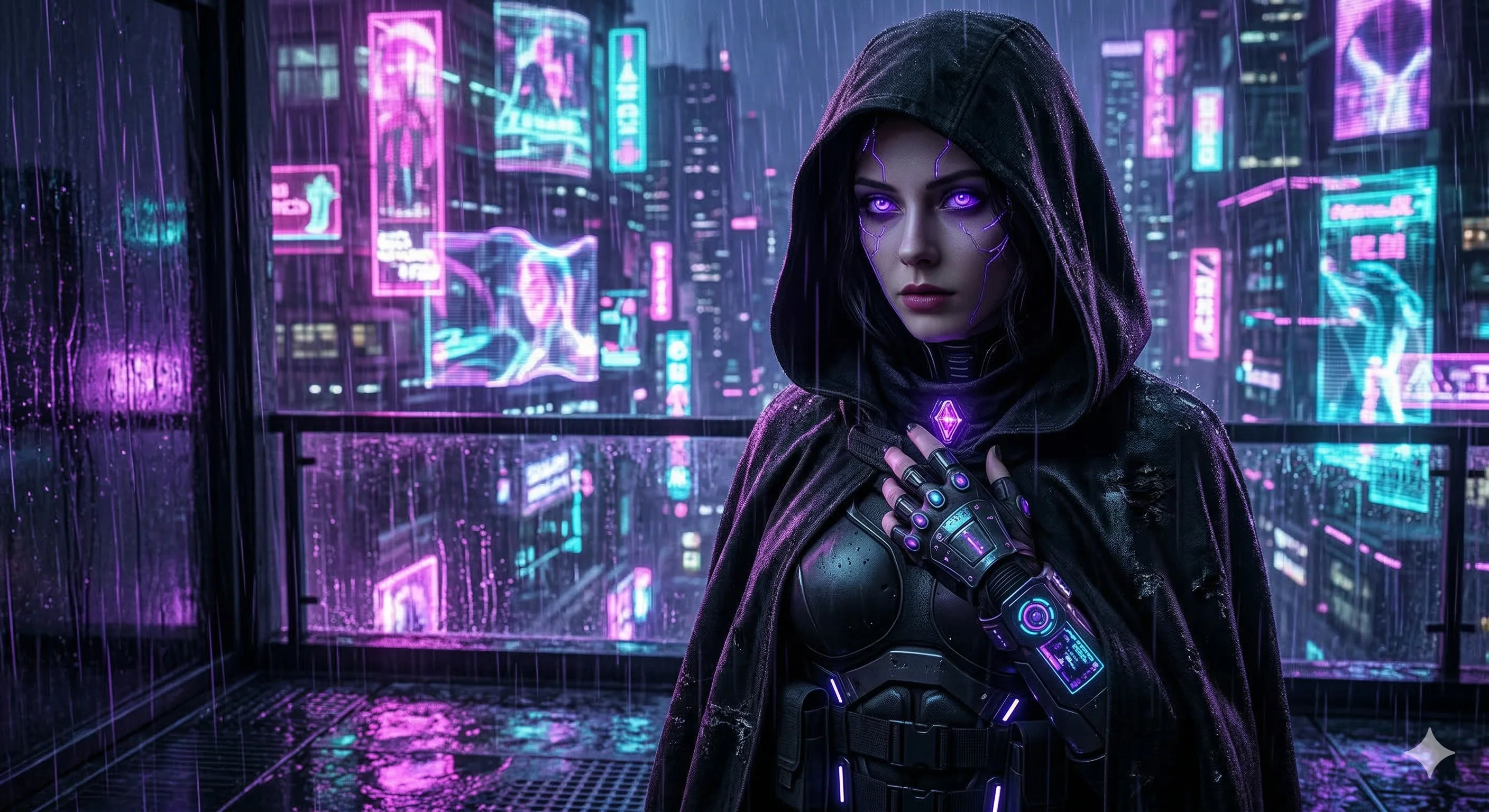 The Woman Behind the Neon Veil picture 1 of 1