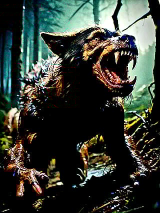 Image-PixAI. Werewolf. photo-realism study. (unsettling, right?) 😯'