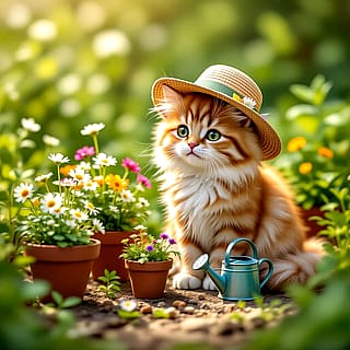 A cat gardener'