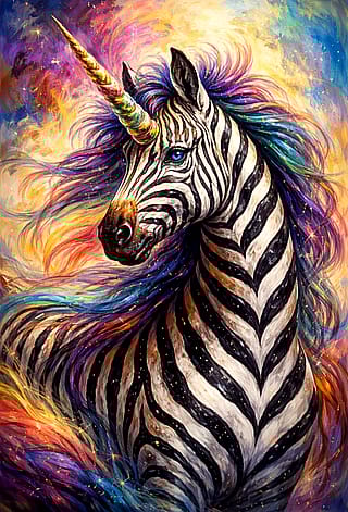 Portrait of the elusive Zebracorn (Pharoah)'