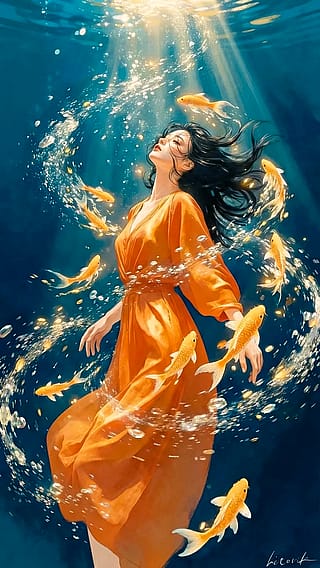 A Waltz of Light and Golden Scales / Phone Wallpaper Archives'