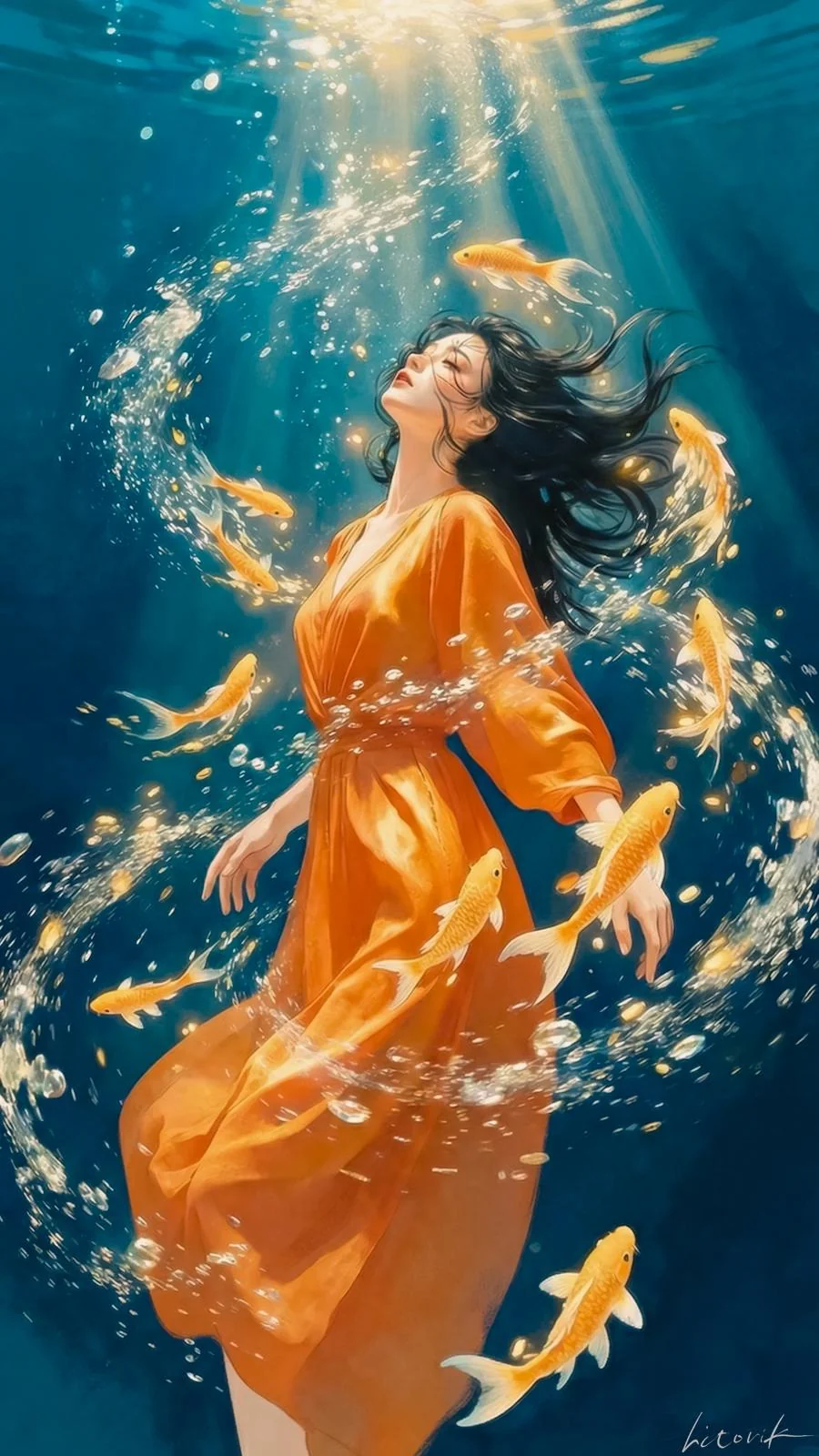 A Waltz of Light and Golden Scales / Phone Wallpaper Archives picture 1 of 1