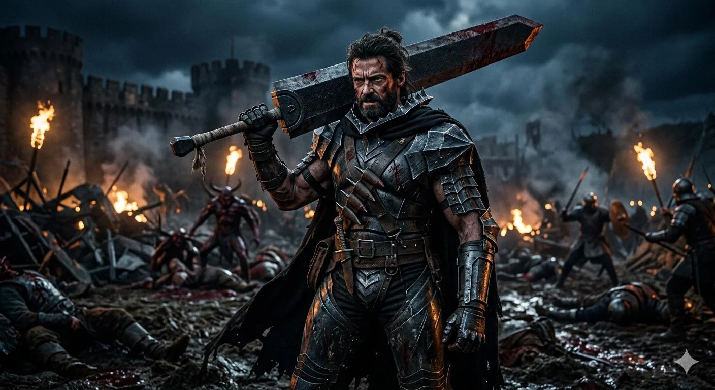 Hugh Jackmen as Guts from Berserk. picture 1 of 1