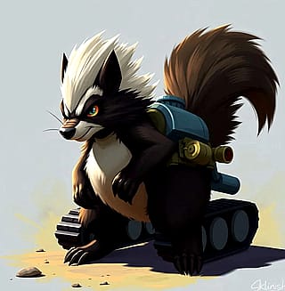 A skunk that is also a tank, or at least tried to be'