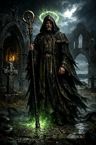 Saint Patrick, reimagined in sacred horror.'