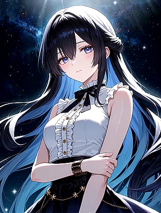Anime girl, stellar and cool'