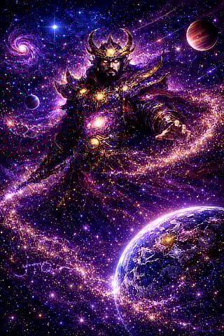 Celestial Sovereign | Cosmic Fantasy AI Artwork'