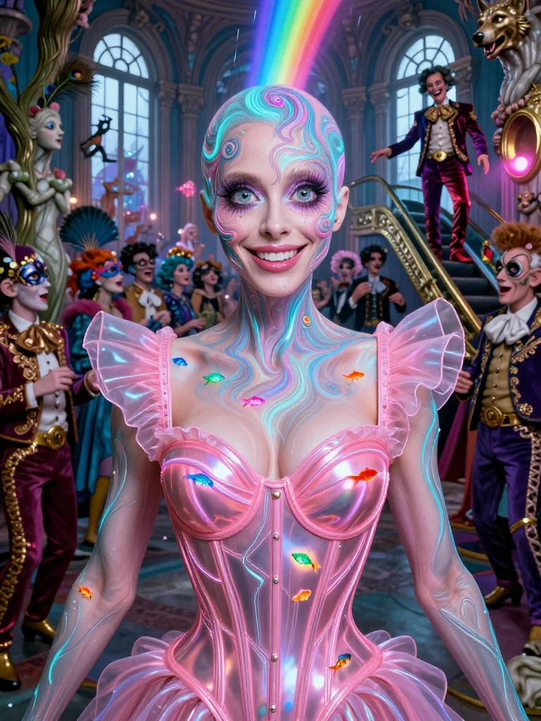 Neon halo casts glassy dreams picture 1 of 1