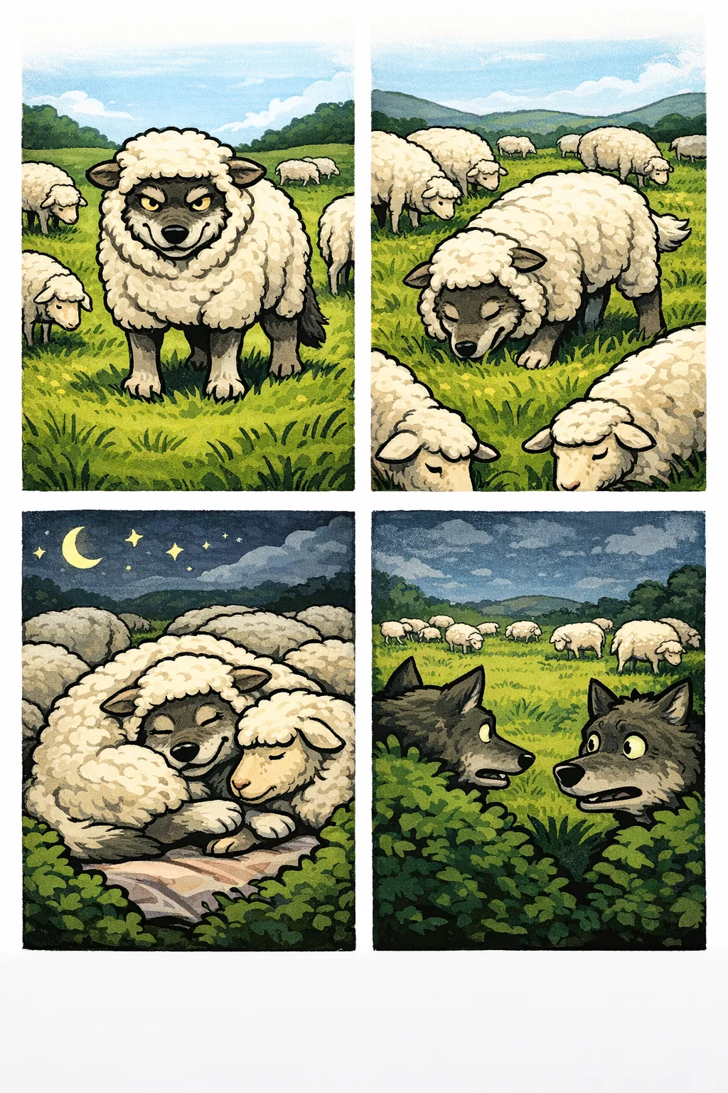 My idea for a quick comic. It’s titled: “A Wolf in Sheep’s Clothing”. picture 1 of 1