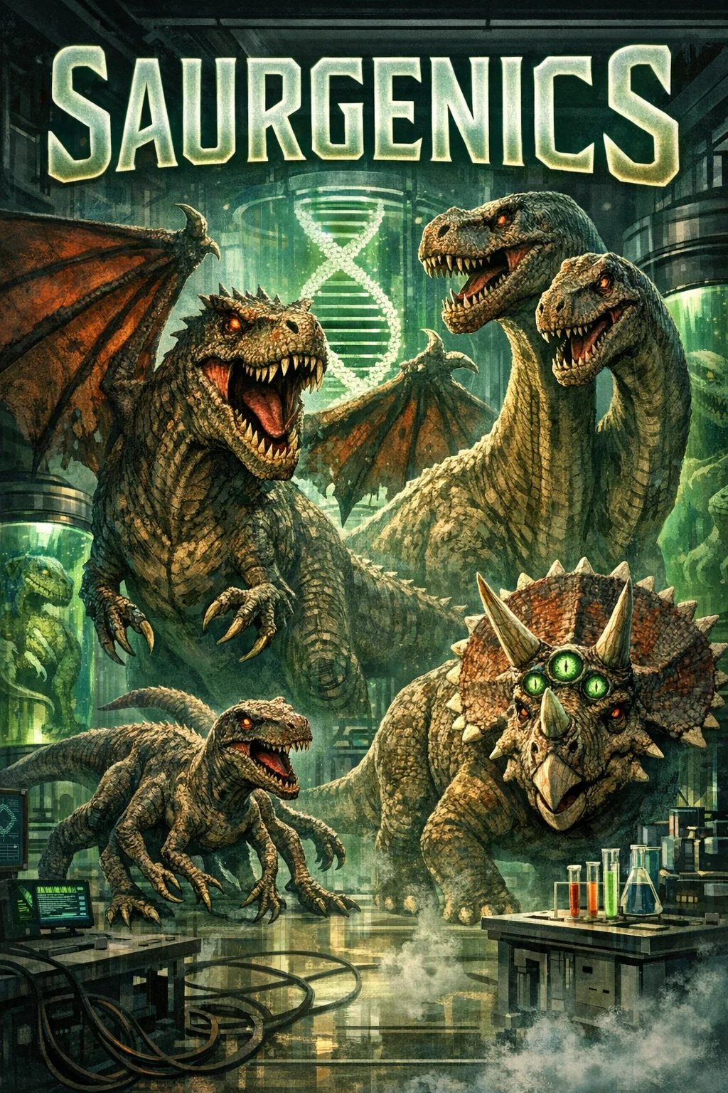 Copilot makes a poster about mutant dinosaurs picture 1 of 1