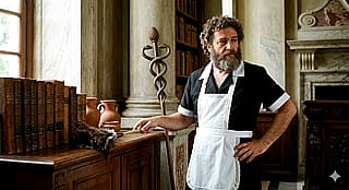 Asclepius as maid...'