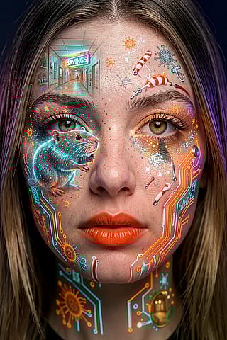 Sweet sparks on red lips'