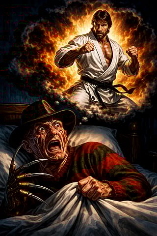 Freddy Krueger has nightmares about Chuck Norris'