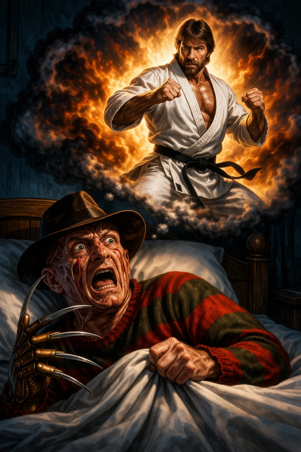 Freddy Krueger has nightmares about Chuck Norris picture 1 of 1