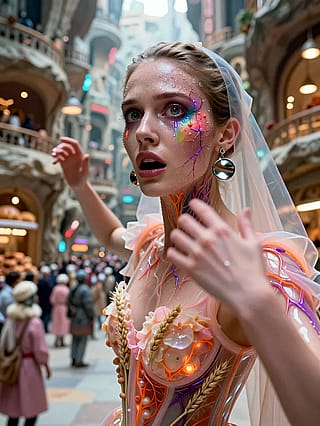 Neon veil at market's heartbeat'