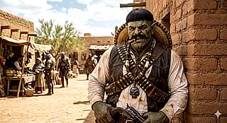 Orctavio Gortez, 5th Edition D&D lore-friendly Orc with wand of magic missiles.'