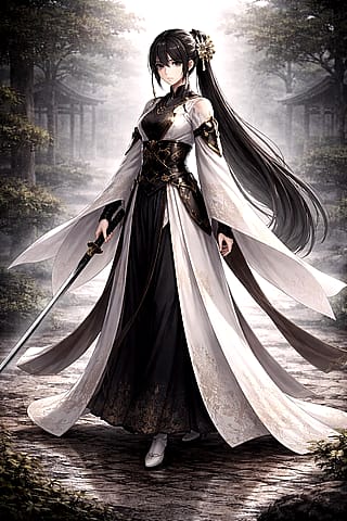 Calm swordswoman character (OC, AIG)'