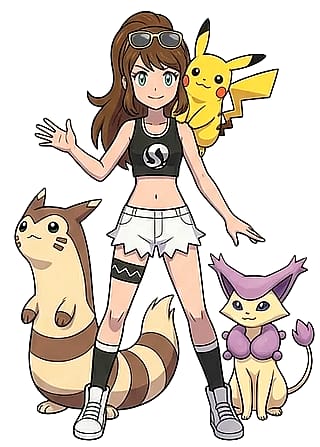 Skye and three of her Pokemon'