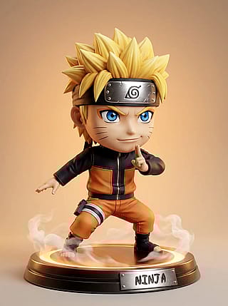 Made a custom naruto-style collectible figure with AI'