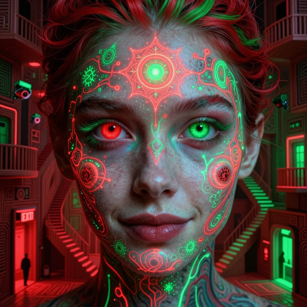 Red eyes neon lace picture 1 of 1