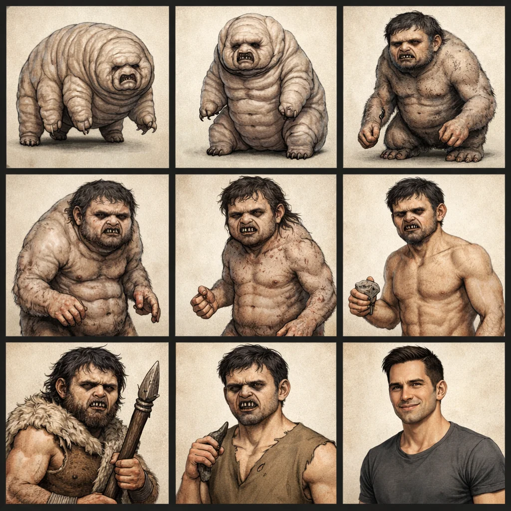 "How a Tardigrade Transforms into a Human in 9 Steps" picture 1 of 1