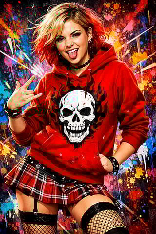 Cherry, a character I've been tinkering with after hearing she looks like a Harley Quinn rip-off. Does she look more original now? :)'