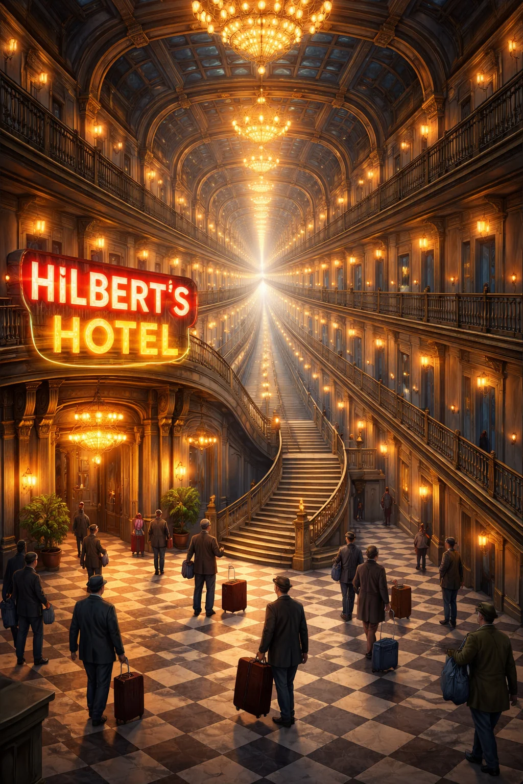 Here's your key to room 10^9009+1A, sir. Enjoy your stay. The pool is at the other end of the hotel. picture 1 of 1