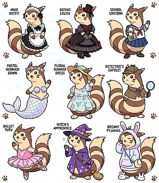 Furret's Outfits'