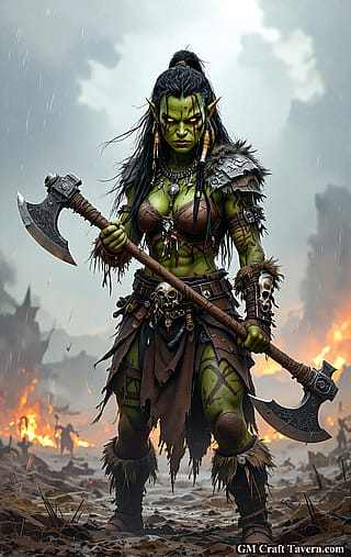 Orc Barbarian on the Battlefield'
