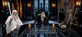 The Council of Wizards meeting to discuss the new HBO casting... Albus 'The Striped' joined the Istari.'
