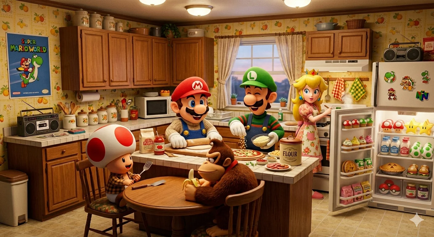 Mario & Co. in a 90s kitchen picture 1 of 1