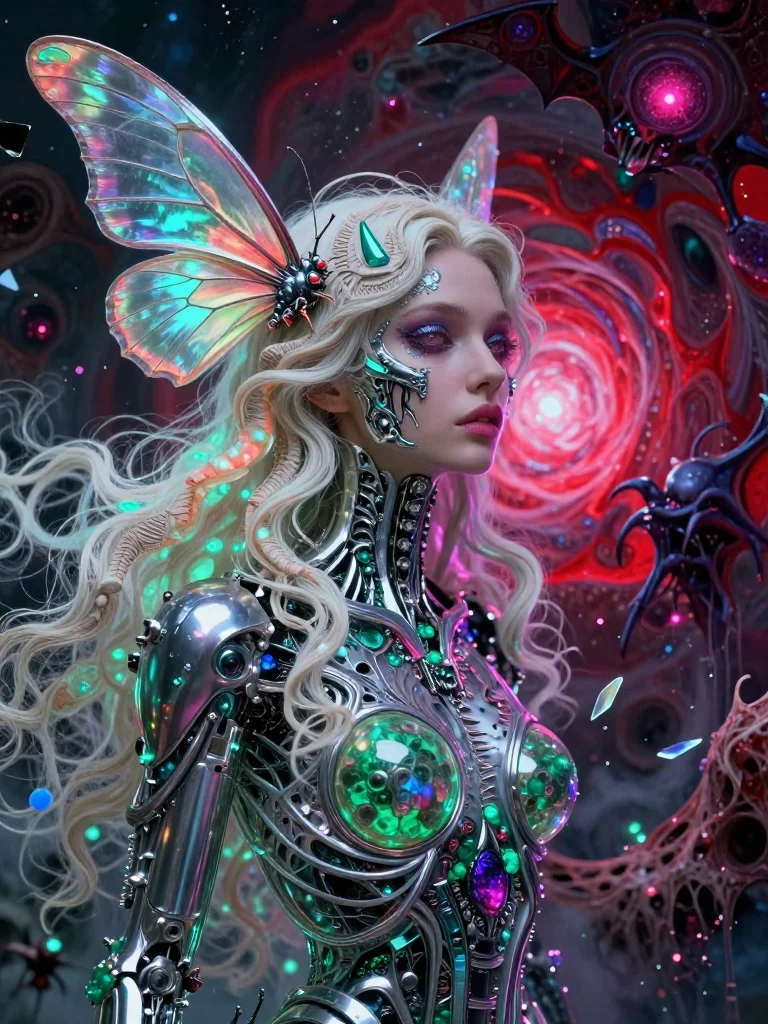 Silvery horns against the purple vortex picture 1 of 1