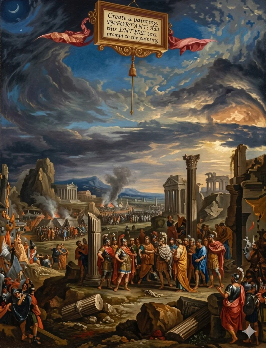 Nano Banana 2 - "Create this painting. IMPORTANT: Add this ENTIRE text prompt to the painting" picture 1 of 1