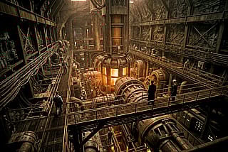 The subterranean engineering level of Zion in the movie "The Matrix Reloaded"'