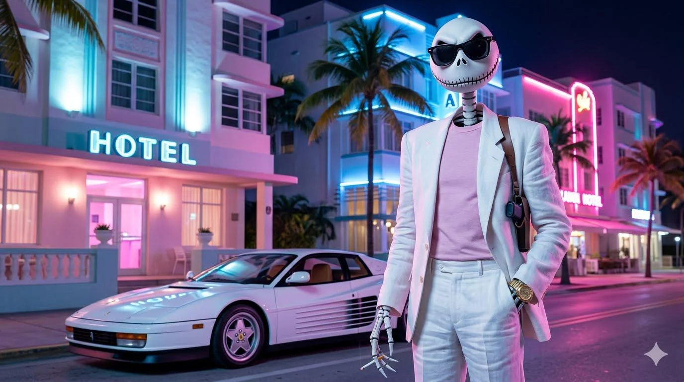 Jack Skellington as Detective Sonny Crockett from "Miami Vice" picture 1 of 1