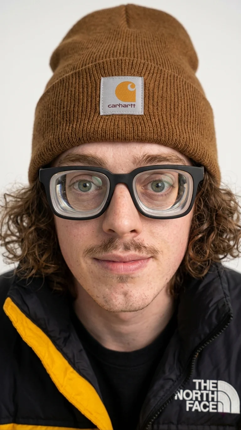 Extremely nearsighted gorpcore guy with thick glasses attempts a photoshoot 🤓 picture 1 of 4