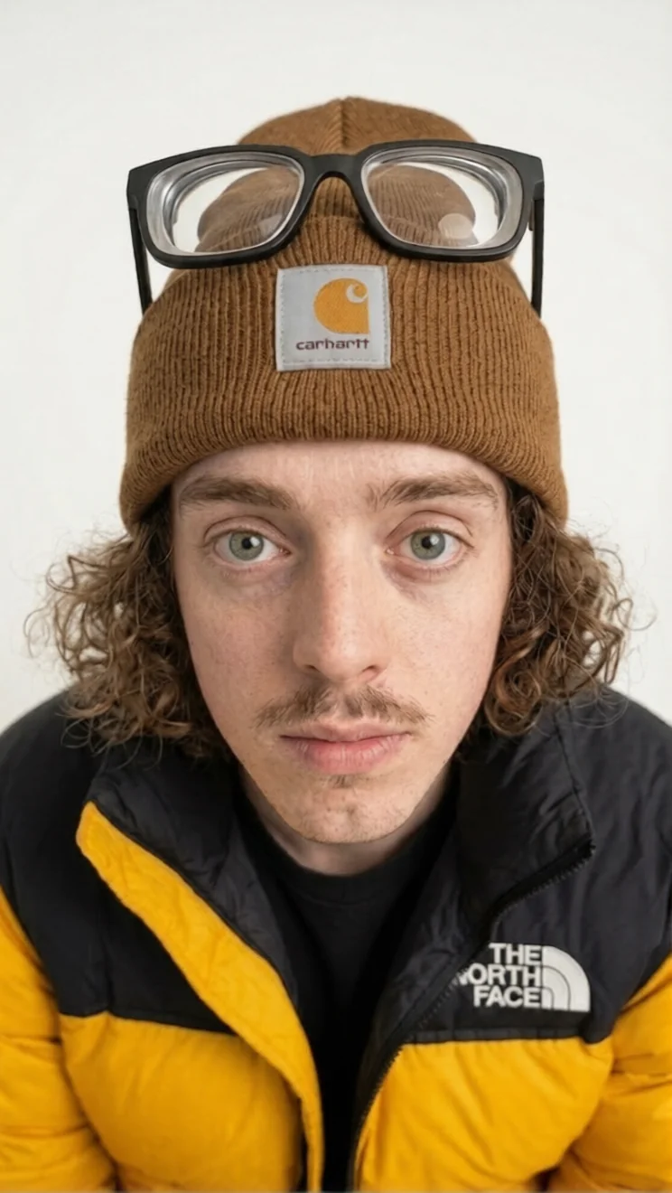 Extremely nearsighted gorpcore guy with thick glasses attempts a photoshoot 🤓 picture 4 of 4