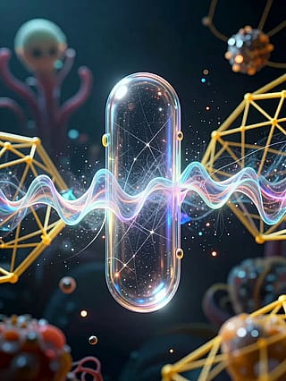 Nanoshadows float in glassy silence'