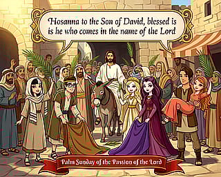 Ever After High characters in a Palm Sunday scene, unexpected crossover, but it kind of worked?'
