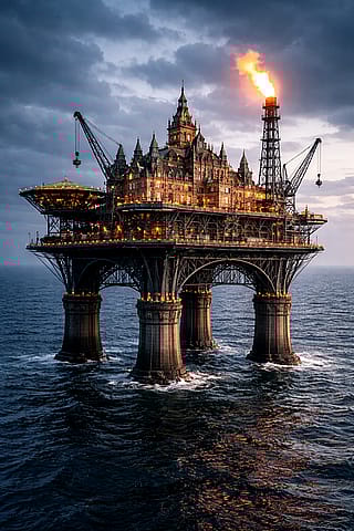Offshore platform, 1880s concept'