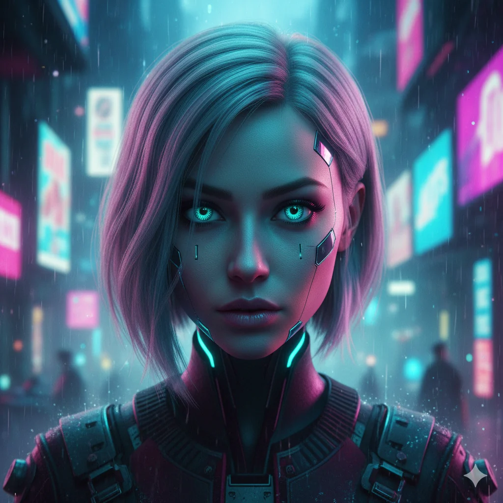 Neon Cyberpunk Guardian picture 1 of 1