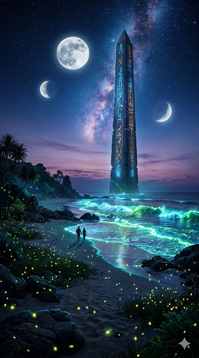 On a moonlit beach picture 1 of 1