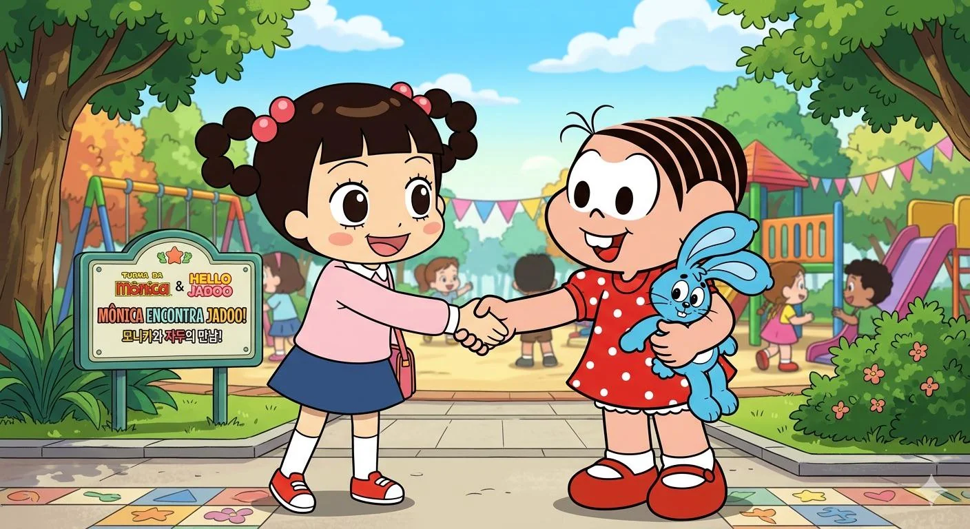 Choi Jadoo (Hello Jadoo series) meeting Mônica (Turma da Mônica/Monica’s Gang) picture 1 of 1