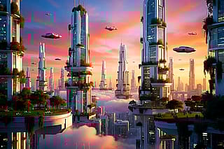 Serene Utopia: Where Tomorrow's City Meets Eternal Peace'